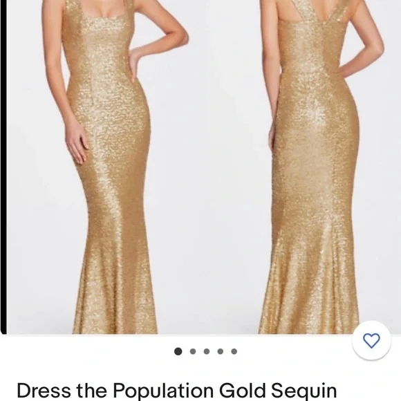 green emerald velvet dress Rent Dress The Population Gold Fernanda Dress main image 1